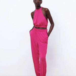 Zara Flowy Joggers with Matching Halter Top